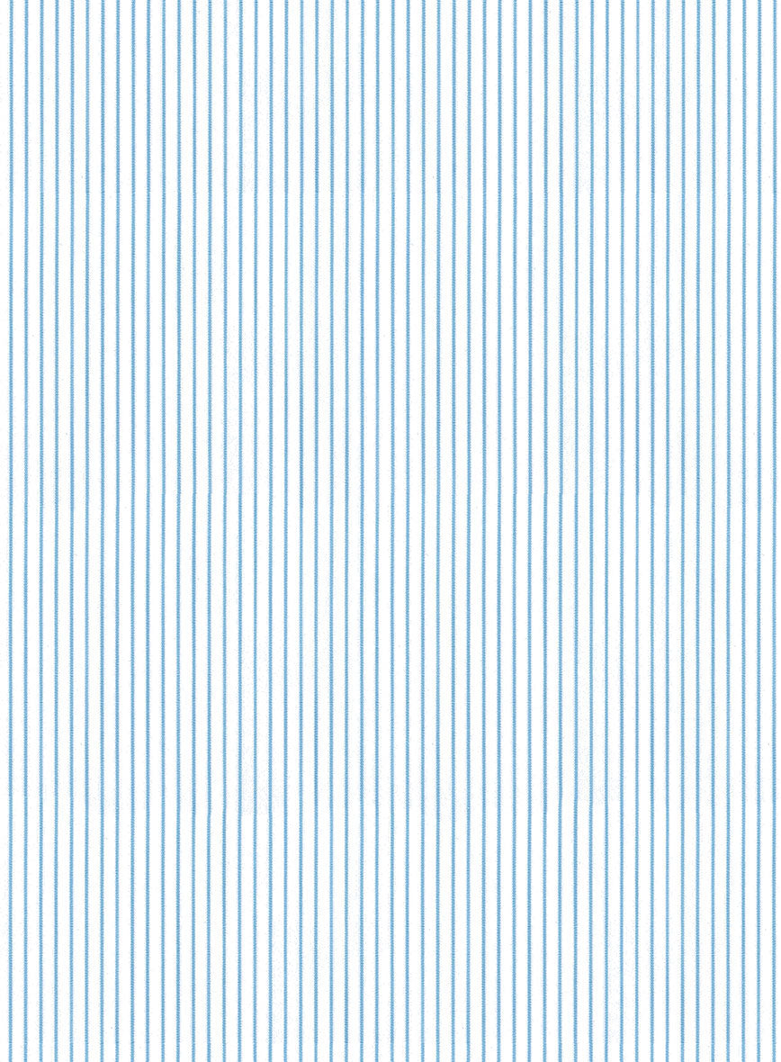 Italian Lombardo Lily Blue Pencil Stripes Shirt - StudioSuits