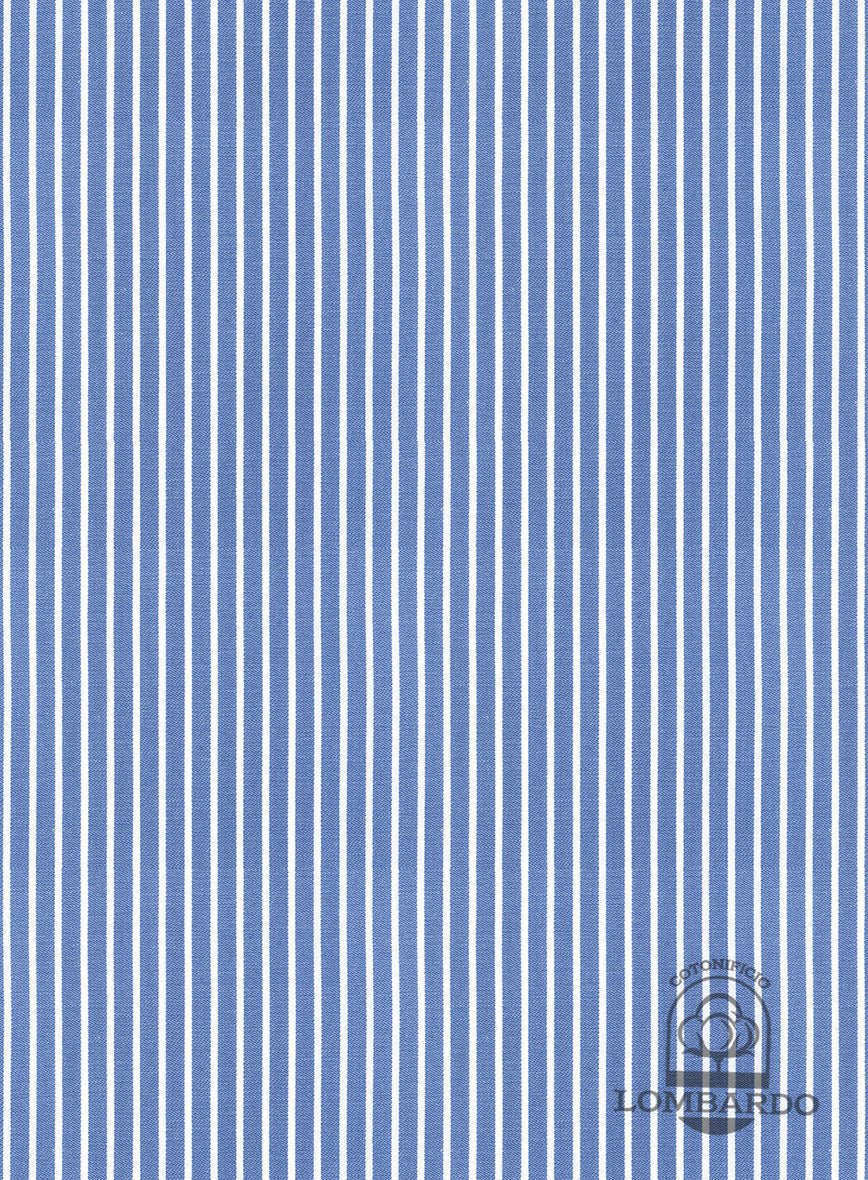 Italian Lombardo Mariner Blue Stripes Shirt - StudioSuits