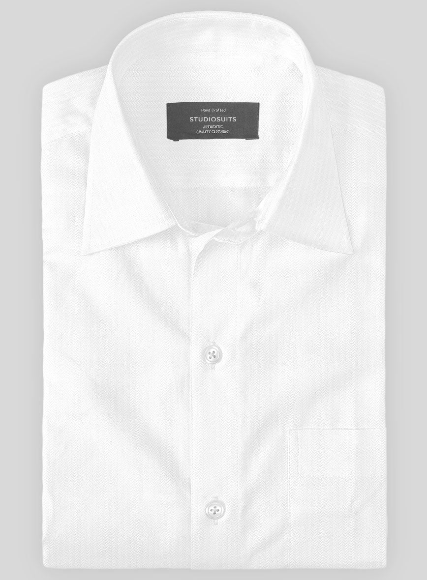 Italian Lombardo White Stripe Shirt - StudioSuits
