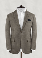 Italian Murano Brown Wool Linen Jacket - StudioSuits