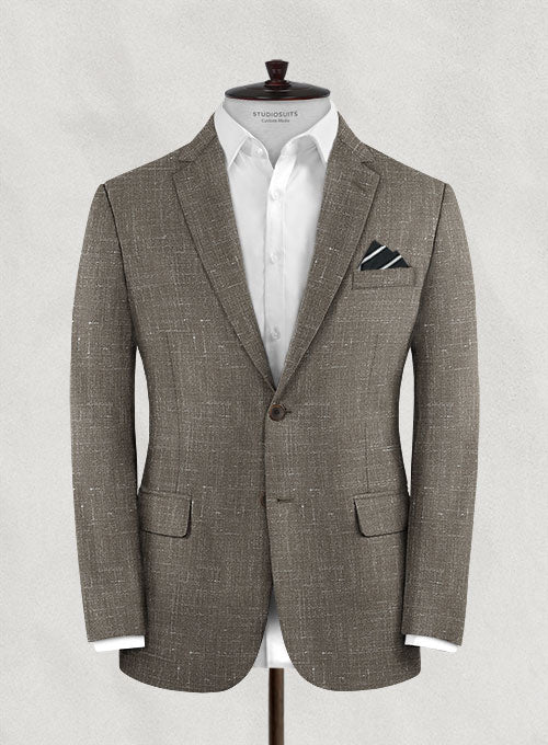 Italian Murano Brown Wool Linen Suit - StudioSuits