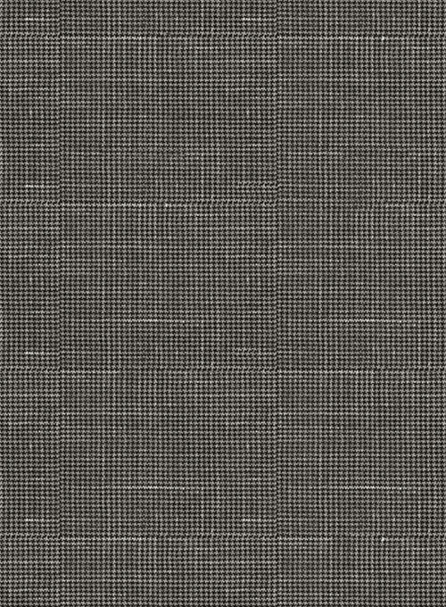 Italian Murano Mini Houndstooth Gray Wool Linen Suit - StudioSuits