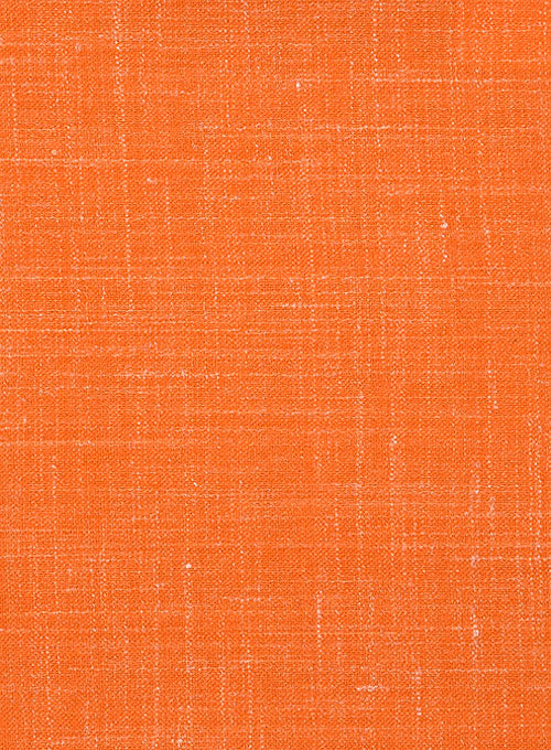 Italian Murano Orange Wool Linen Pants - StudioSuits