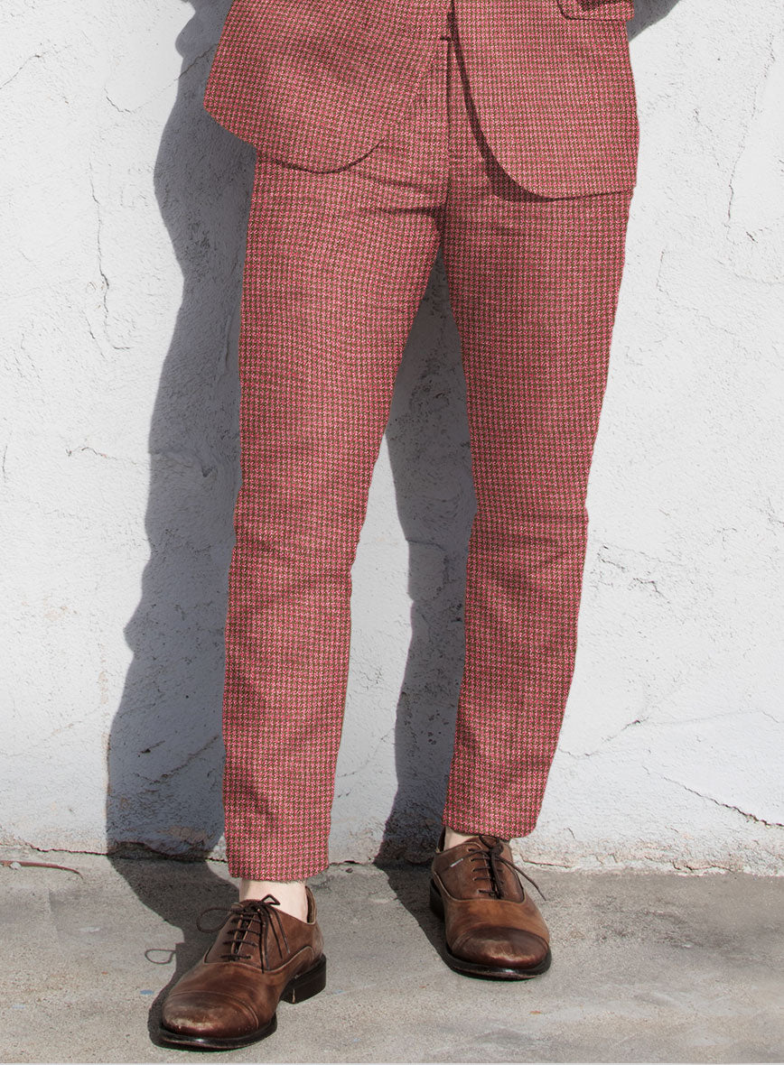 Italian Prato Tango Houndstooth Linen Pants - StudioSuits