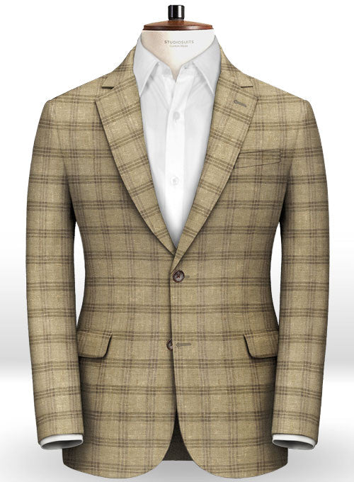 Italian Oatland Beige Linen Suit - StudioSuits