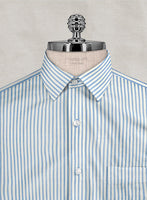 Italian Old Shuttle Loom Blue Stripe Shirt