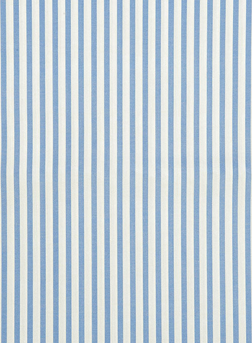 Italian Old Shuttle Loom Blue Stripe Shirt - StudioSuits