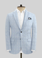 Italian Prato Blue Glen Linen Jacket - StudioSuits