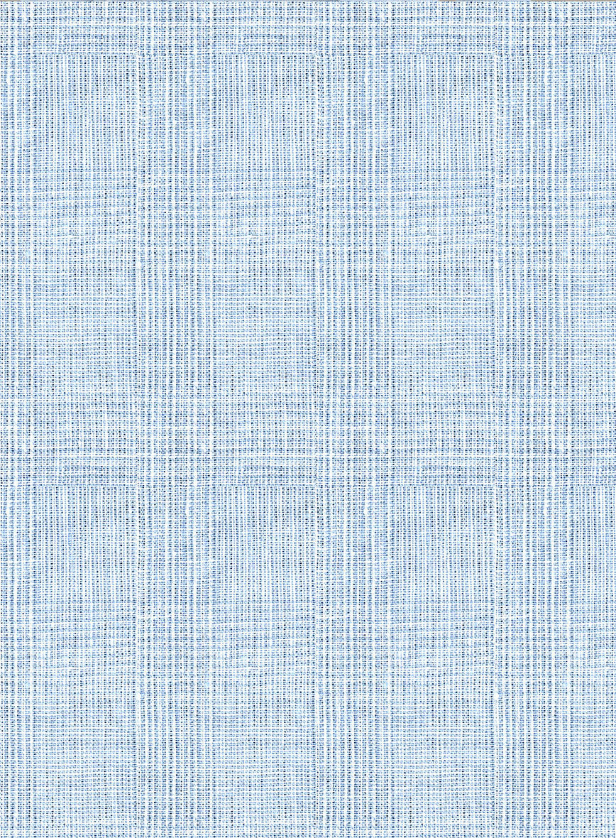 Italian Prato Blue Glen Linen Pants - StudioSuits