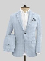 Italian Prato Blue Glen Linen Suit - StudioSuits