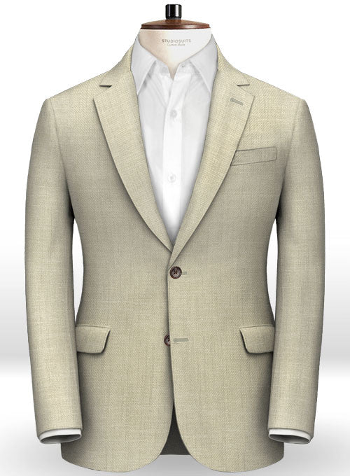 Italian Prima Beige Linen Jacket - StudioSuits