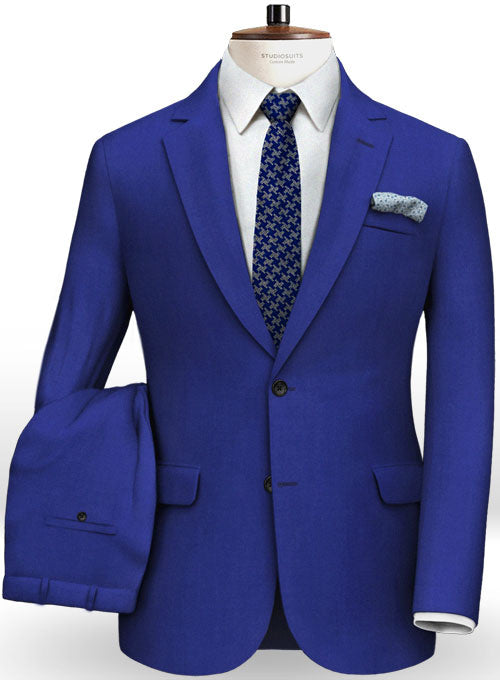 Italian Royal Blue Wool Suit - StudioSuits