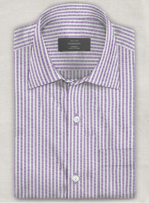 Italian Seersucker Lavender Shirt