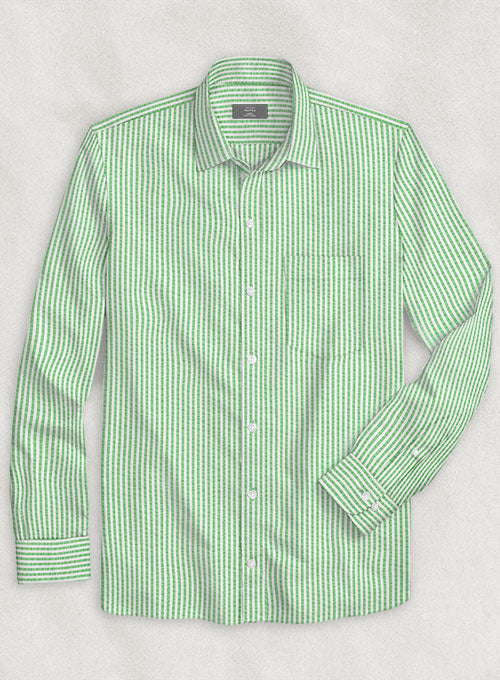 Italian Seersucker Light Green Shirt