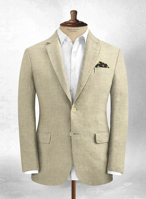 Italian Spring Beige Linen Jacket - StudioSuits