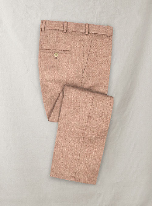 Italian Spring Rose Linen Pants - StudioSuits