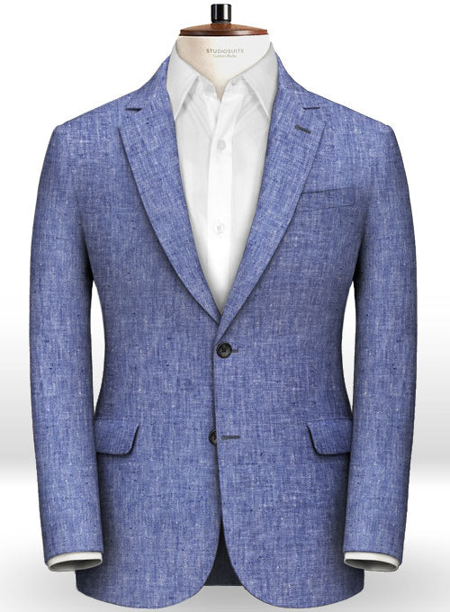 Italian Spring Royal Blue Linen Suit - StudioSuits