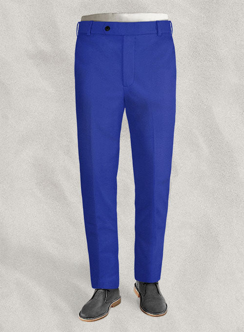 Italian Vivid Blue Cotton Pants - StudioSuits