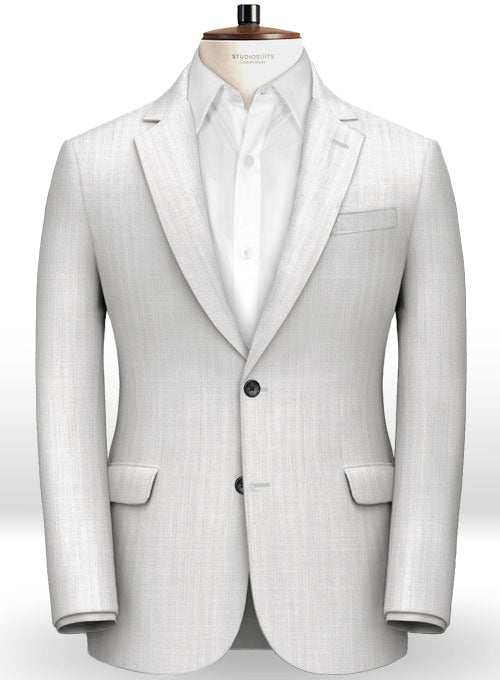 Italian White Prince Linen Jacket - StudioSuits