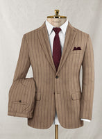 Italian Wool Cashmere Brown Stripe Suit - StudioSuits
