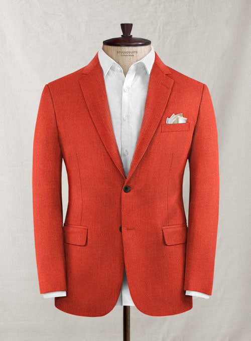 Italian Wool Cashmere Filona Orange Jacket - StudioSuits