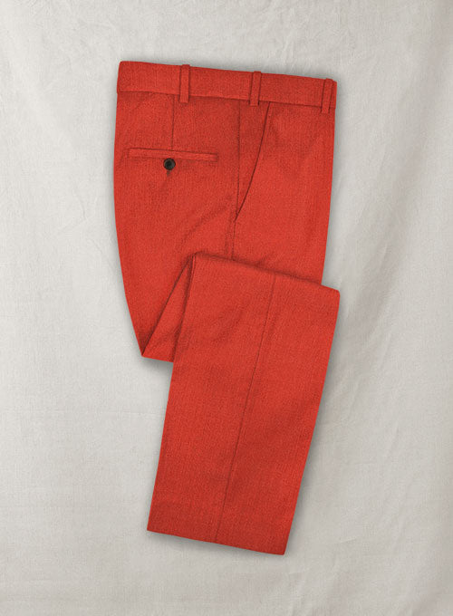 Italian Wool Cashmere Filona Orange Pants - StudioSuits
