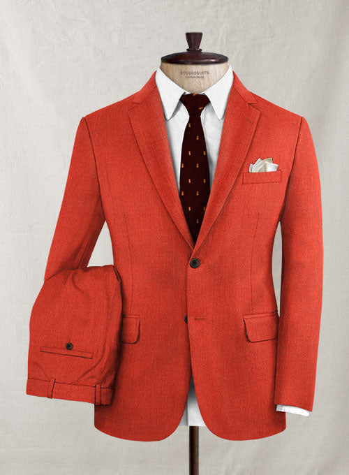 Italian Wool Cashmere Filona Orange Suit - StudioSuits