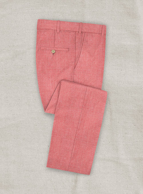 Italian Wool Cashmere Flamingo Pink Pants - StudioSuits
