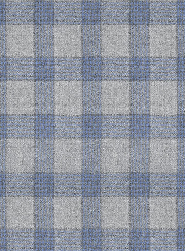 Italian Wool Cashmere Gray Blue Checks Jacket - StudioSuits