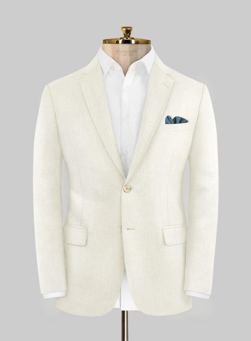 Italian Wool Cashmere Ivory Suit - StudioSuits