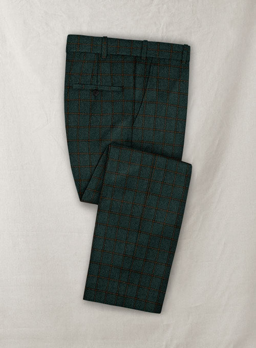 Italian Wool Cashmere Laura Green Checks Suit - StudioSuits