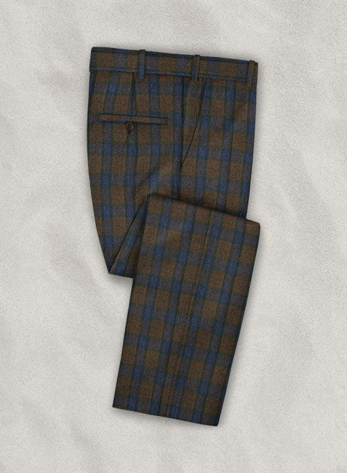 Italian Wool Cashmere Orsoto Checks Pants - StudioSuits