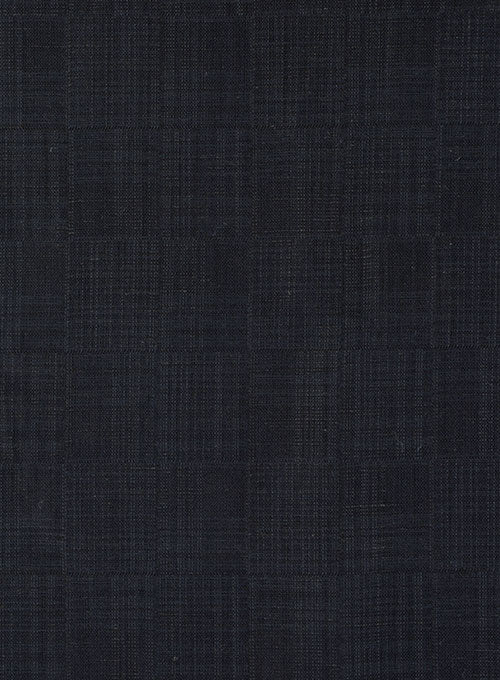 Italian Wool Linen Blue Black Jacket - StudioSuits