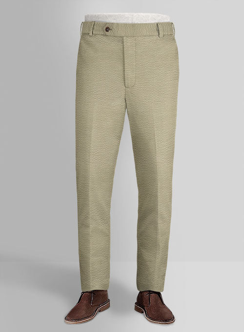 Italian Cotton Seersucker Sanco Pants - StudioSuits