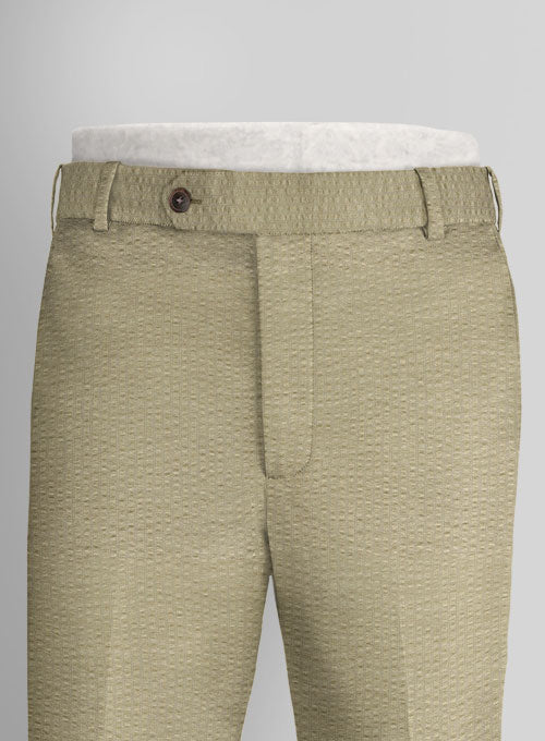 Italian Cotton Seersucker Sanco Pants - StudioSuits