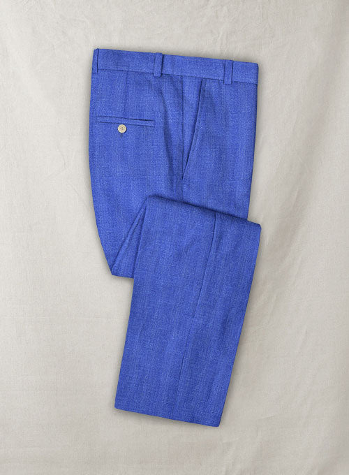Italian Wool Silk Linen Herringbone Eler Pants - StudioSuits