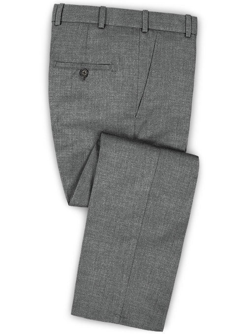Italian Mid Gray Angora Wool Pants - StudioSuits