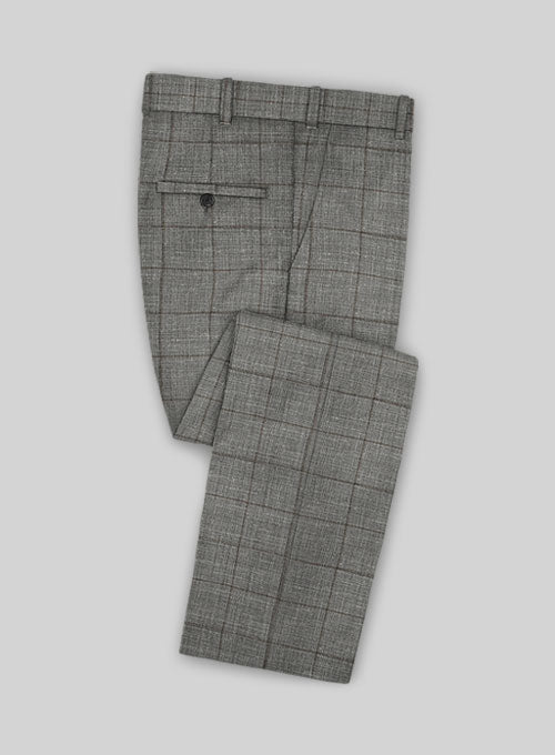 Italian Murano Jandra Gray Wool Linen Pants - StudioSuits
