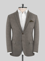 Italian Murano Mud Brown Wool Linen Jacket - StudioSuits