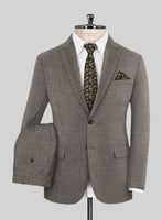 Italian Murano Mud Brown Wool Linen Suit - StudioSuits