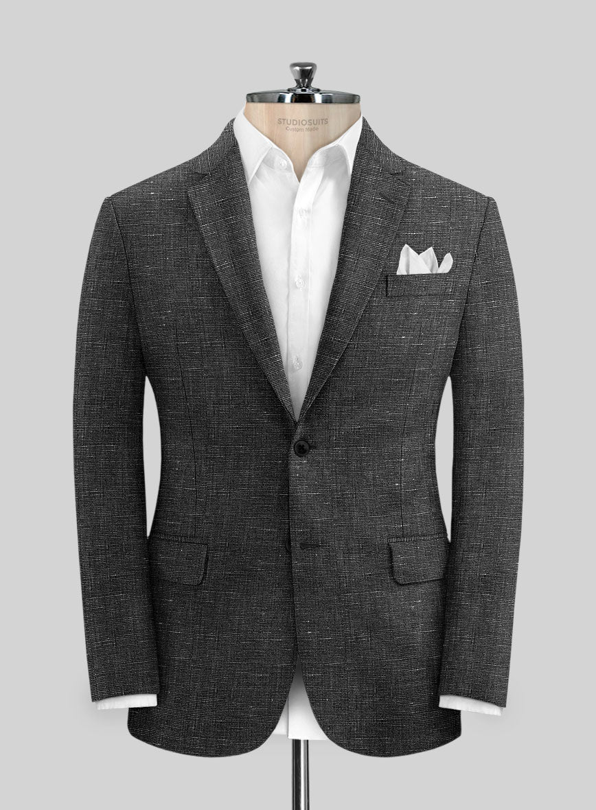 Italian Prato Black Chambray Linen Suit – StudioSuits