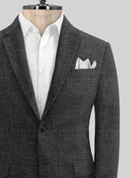 Italian Prato Black Chambray Linen Suit - StudioSuits