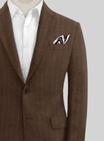 Italian Prato Brown Herringbone Linen Suit - StudioSuits