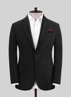 Italian Prato Black Dobby Linen Jacket - StudioSuits