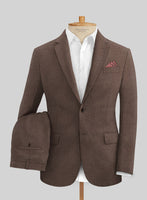 Italian Prato Brown Dobby Linen Suit - StudioSuits