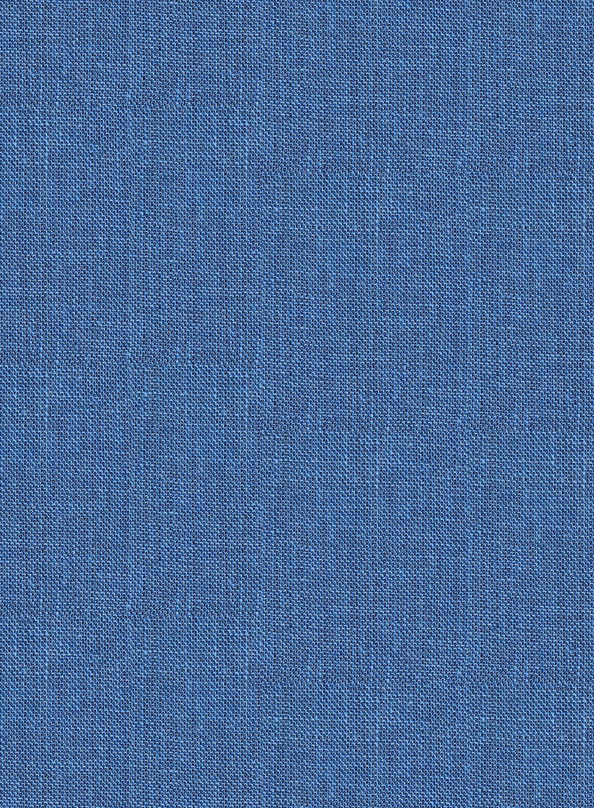 Italian Prato Sharkskin Blue Linen Jacket - StudioSuits