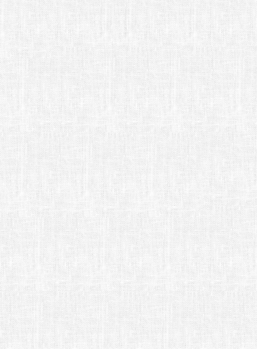 Italian Prato White Herringbone Linen Pants - StudioSuits