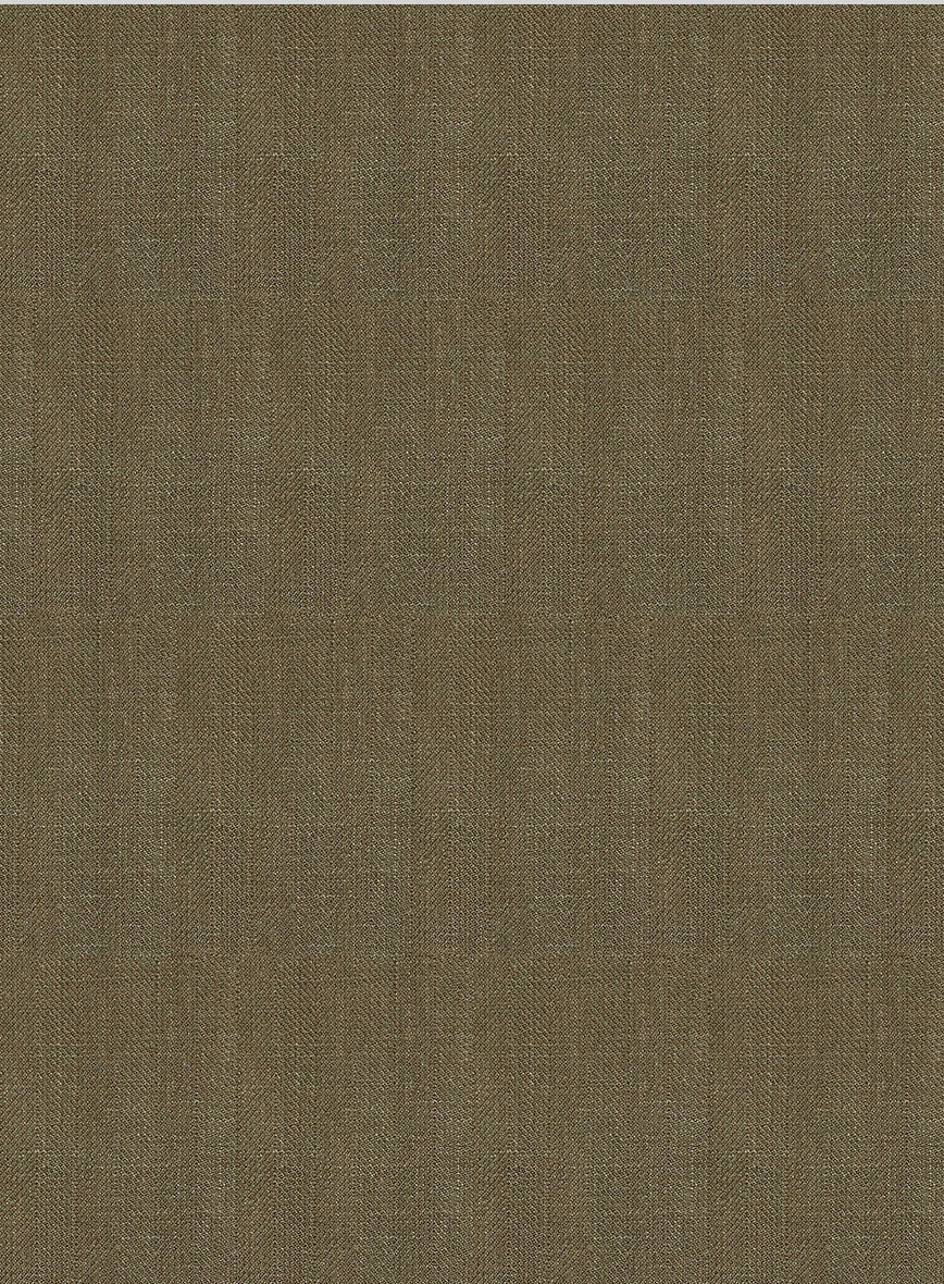 Italian Prato Tan Herringbone Linen Suit - StudioSuits