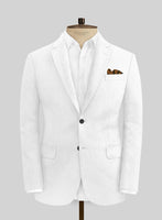 Italian Prato White Dobby Linen Jacket - StudioSuits