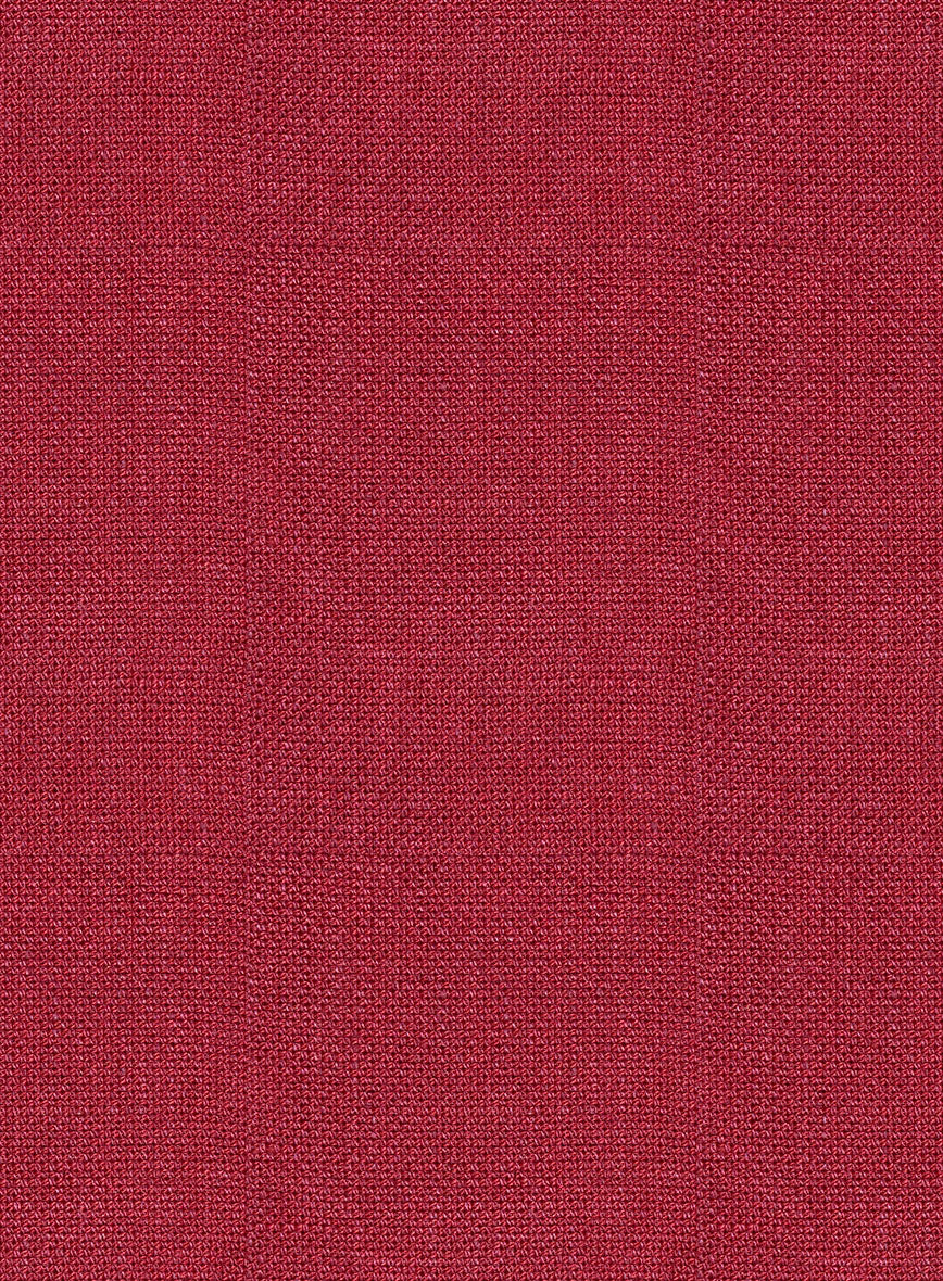 Italian Prato Red Dobby Linen Pants - StudioSuits